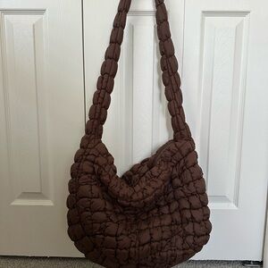 Brown Quilted Shoulder Bag